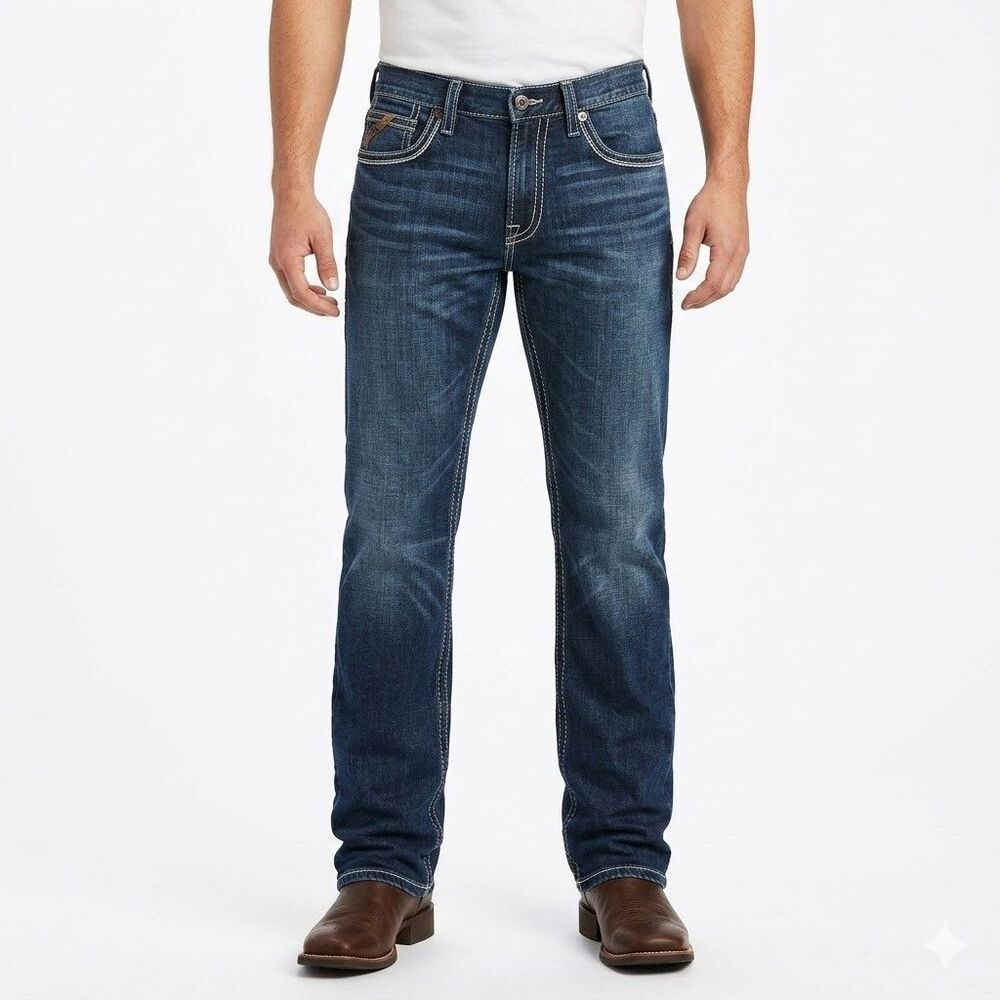 Ariat M5 Blue Jeans Men's 30x36 Coltrane Straight Fit Straight Leg Dark Wash 239